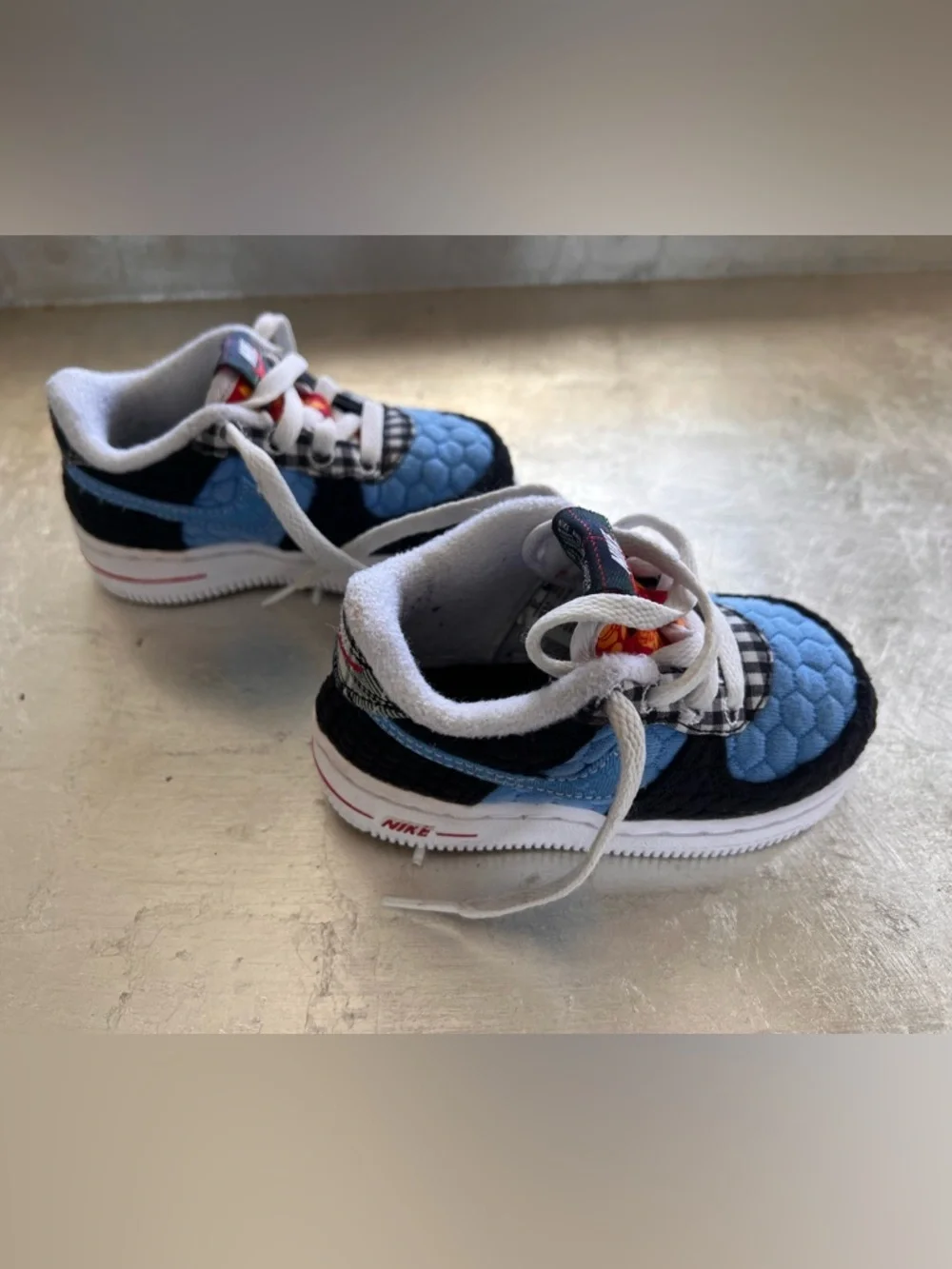 Nike Kids Force 1 Varsity Quilted Sneakers with White Laces